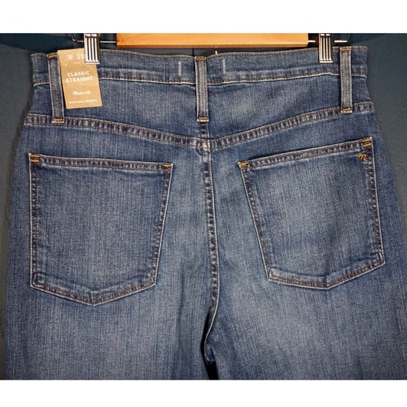 Madewell Classic Straight Distressed Jeans New 30 - Picture 9 of 12